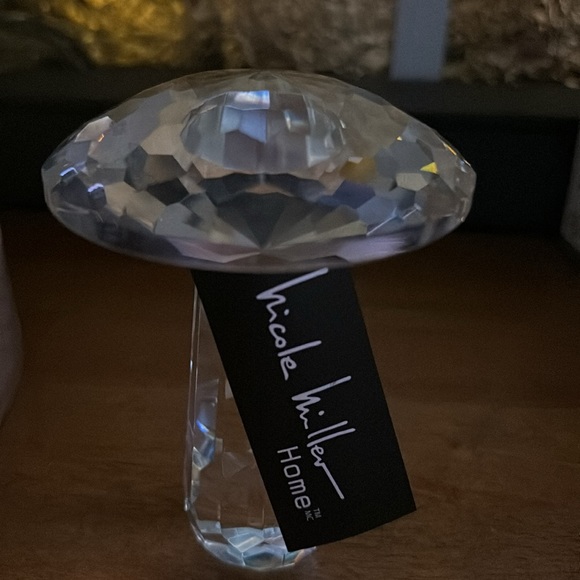 Nicole Miller Home Mushroom Crystal Glass Prism Paperweight - Picture 4 of 4